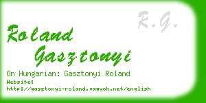 roland gasztonyi business card